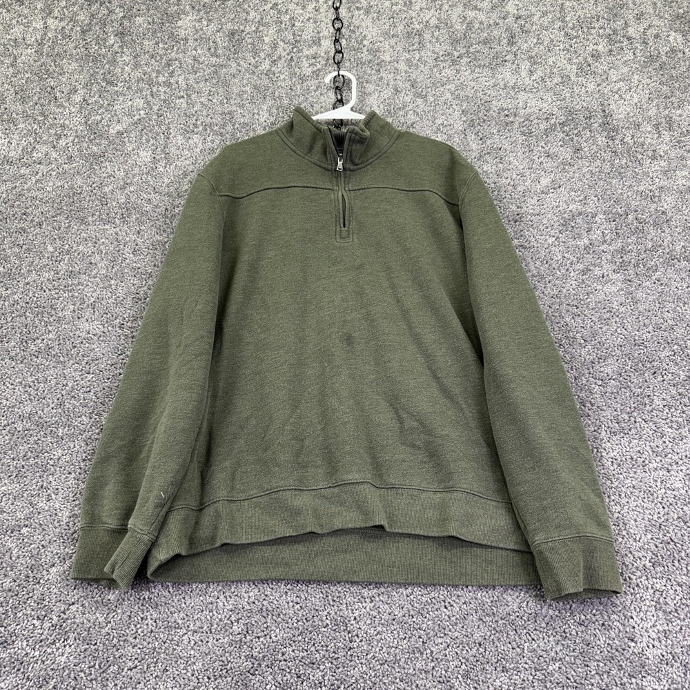 Arrow Sweatshirt Mens 2XL Green Fleece 1/4 Zip Mock Neck Pullover Casual